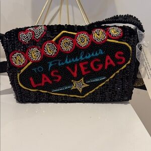 Black and Red Beaded Las Vegas Bag